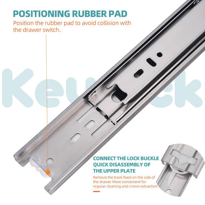 Ball Bearing Drawer Slides Full Extension 2 Pack – Heavy Duty Stainless Steel Cabinet Slides Quiet Smooth Glide Side Mount 10 14 16 Inch for Kitchen Dresser Office Furniture DIY Cabinet