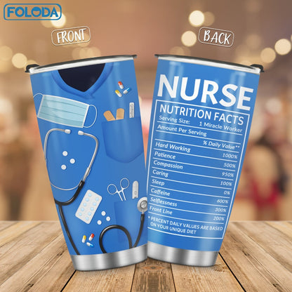Insulated Tumbler 20oz Nurse Graphic Stainless Steel Vacuum Travel Mug in Four Color Options