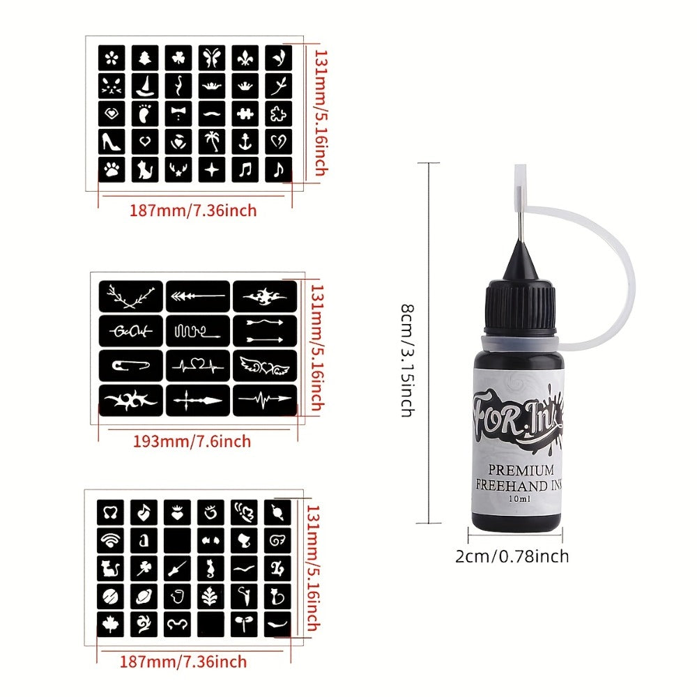 Tattoo Ink 8-Bottle Mixed Color Set with One Source Kit Configuration and Gallery-Shown Color Selection