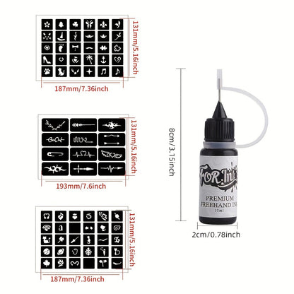 Tattoo Ink 8-Bottle Mixed Color Set with One Source Kit Configuration and Gallery-Shown Color Selection