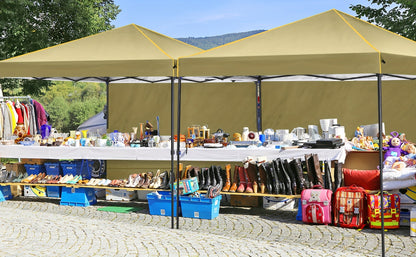 10x10ft Pop-Up Canopy Tent with Four Removable Sidewalls, Mesh Windows and Five Color Options