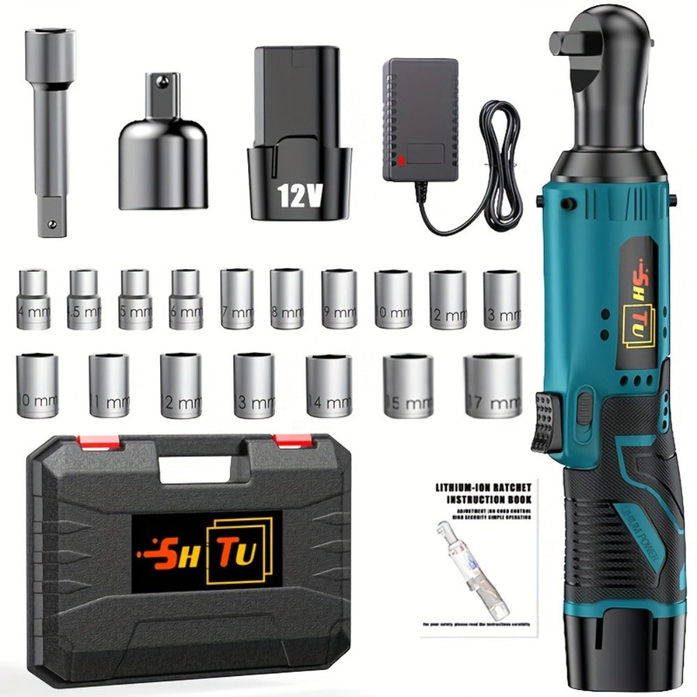 Power Tools YUNXI 12V Brushless Cordless Ratchet Wrench Kit with Batteries, Charger and Accessory Options
