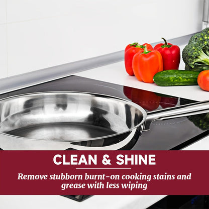 Ceramic Stove Cleaner Gel – Fast-Acting Stovetop Cleaner Removes Burnt-On Grease & Stains Without Scratching, Non-Toxic Non-Irritating Formula for Glass Ceramic Cooktop, Kitchen Cleaning Essentials