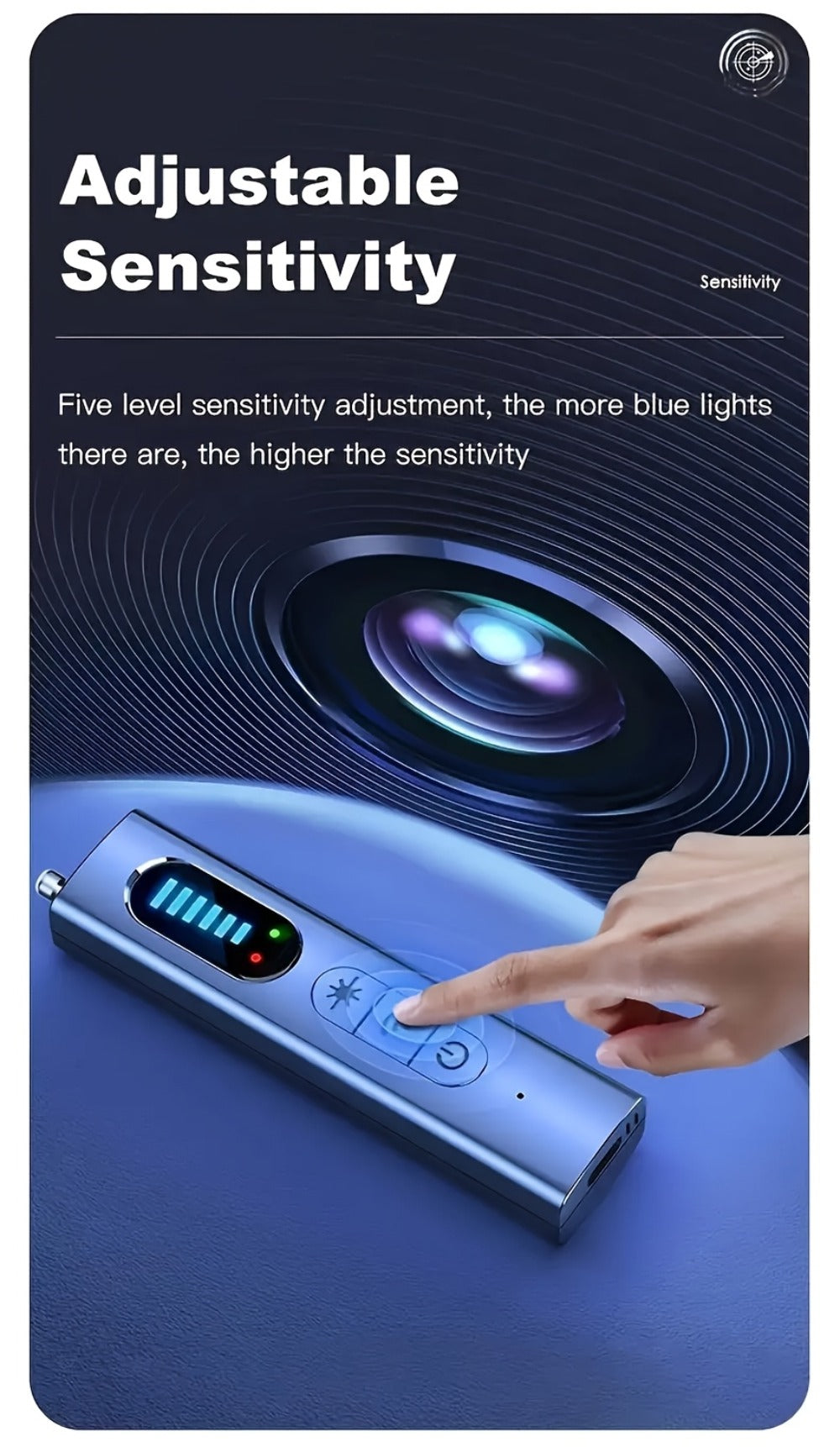 Hidden Camera Detector Anti-Spy RF Signal Scanner, GPS Tracker Finder, Wireless Bug Detector – Portable Privacy Protection for Hotels, Airbnb, Rental Cars, Offices & Travel