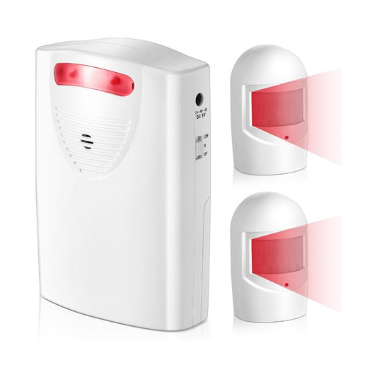 Wireless Driveway Alarm System – Outdoor Motion Sensor Alert with Receiver, Infrared PIR Detector for Home Security, Business Entry & Garage Door Monitor