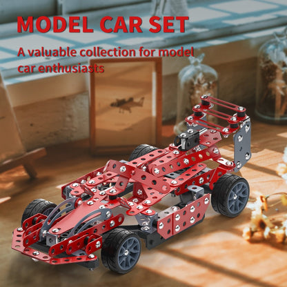 STEM Building Kit Model Car 283-287 Pcs Motorized Assembly Vehicle Toy with All-Terrain Tires & Openable Hood – Construction Toy for Boys Kids Ages 6+, Birthday Christmas Gift Red Green