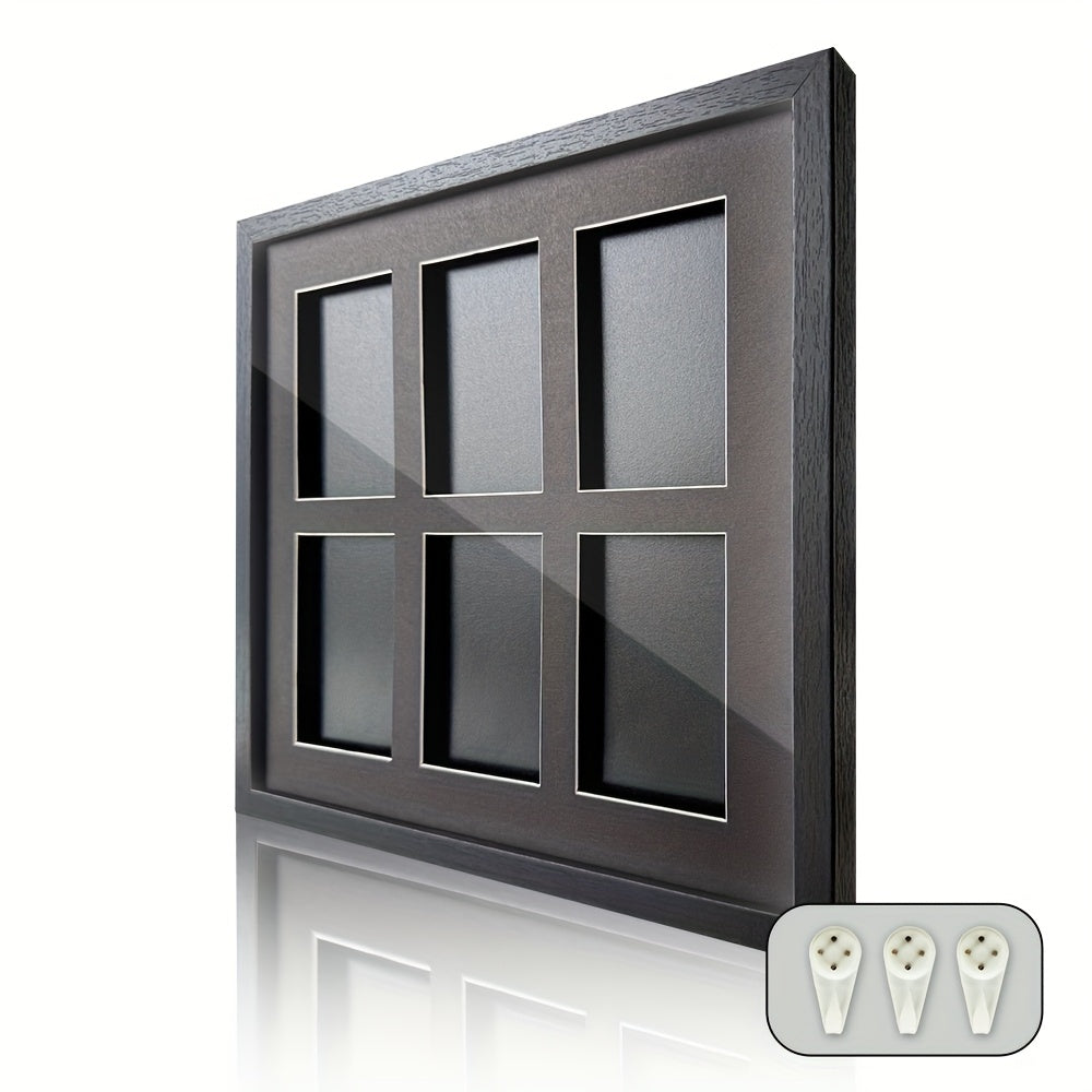 Wall-Mounted Trading Card Display Frame with Wood-Fiber Construction and 1, 2, 4, 6 or 10 Grid Options