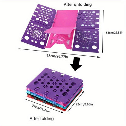Clothes Folding Board Plastic Laundry Folder with Alignment Guide – Fast & Easy T-Shirt Folder, Ergonomic Closet Organizer for Neat Clothes Folding, Multi-Color, Laundry Room & Bedroom Accessory