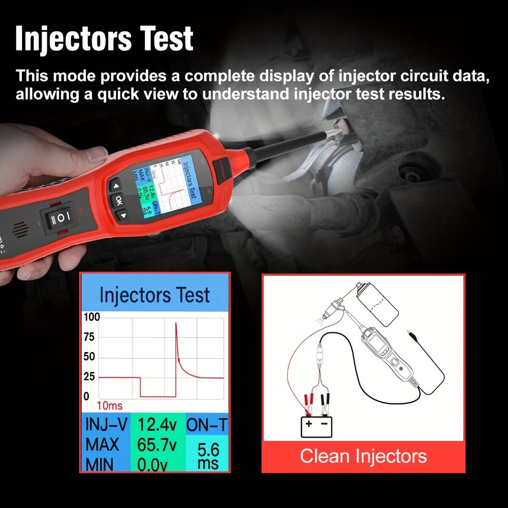 Automotive Circuit Tester P180 Multimeter | Breakpoint Localization Battery Diagnosis AC DC Voltage Fuel Injector Tester 6-30V | Car Electrical System Diagnostic Tool with TFT Color Display
