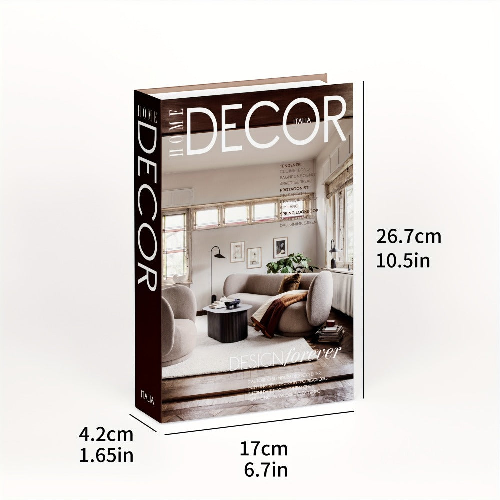 Three-Piece Nordic Faux Book Decor Set with Interiors, Design and Decor Covers for Shelf Styling