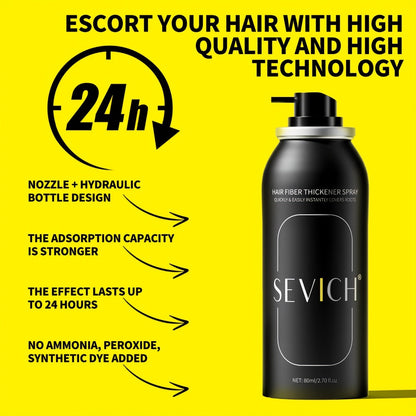 Root Cover Up Spray 80ml Instant Gray Hair Concealer with Plant-Based Fibers | Transfer-Resistant No-Mark Formula | Thicker Fuller Hair Appearance | Black & Dark Brown