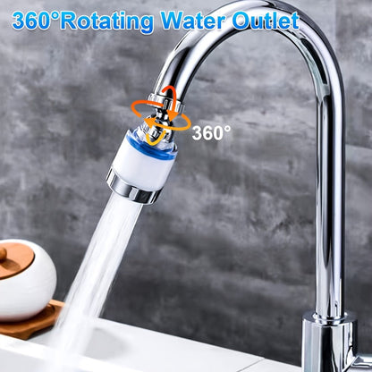 Transparent 360-Degree Rotating Faucet Aerator with Adjustable Spray Head in One- or Two-Set Options