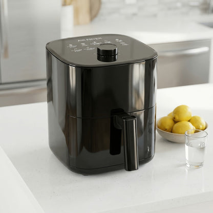 Air Fryer with LED Touchscreen, Viewing Window, Eight Preset Icons and 2.8Qt or 6Qt Black Capacity Options