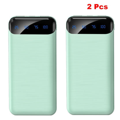 20000mAh Portable Power Bank 2-Pack with LED Display – Fast Charging Type-C & USB, Emergency Backup Battery for iPhone Android Phone Outdoor Travel Camping Gift