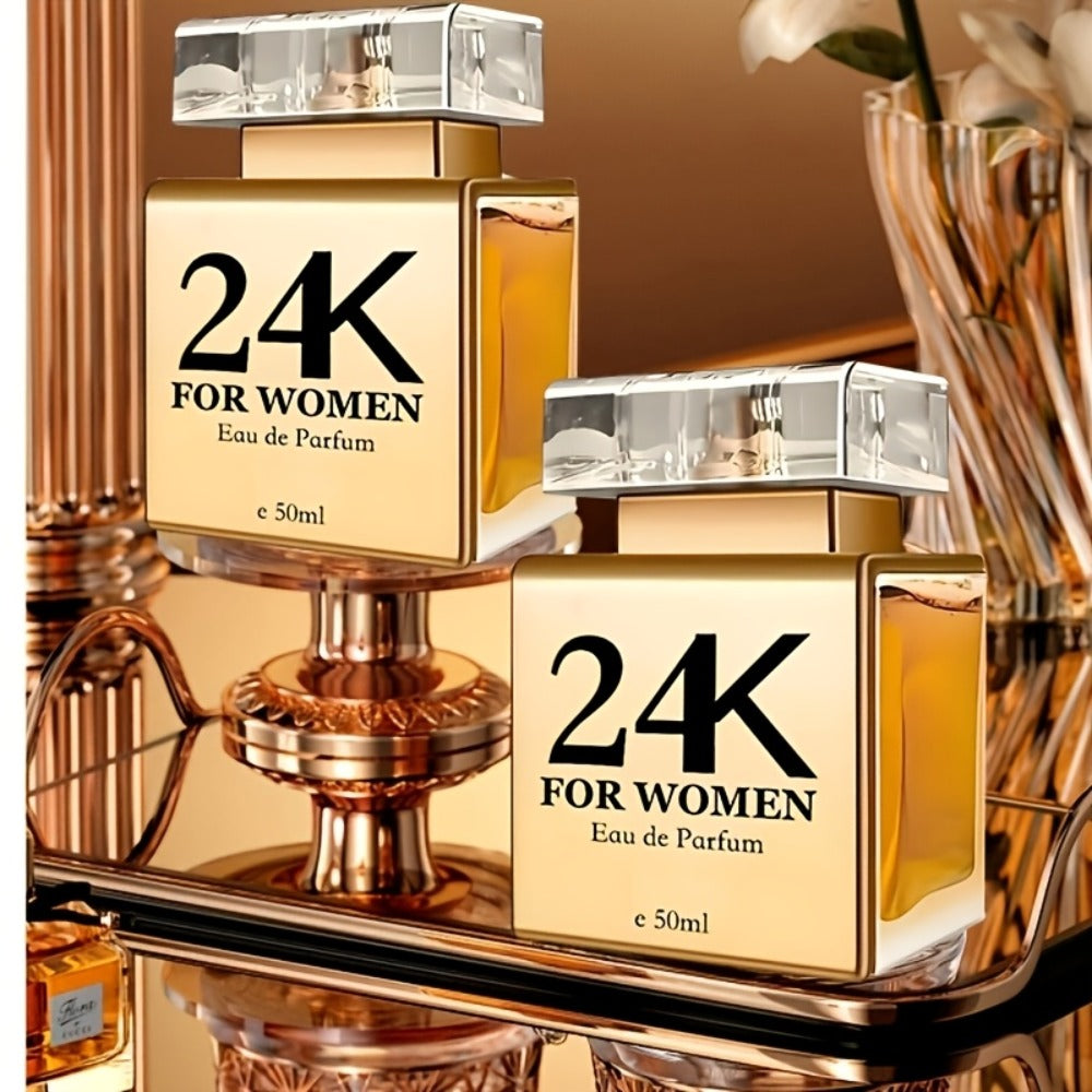 Perfume for Women in 24K Gold-Plated Rectangular Bottle with Long-Lasting EDP Gift Presentation