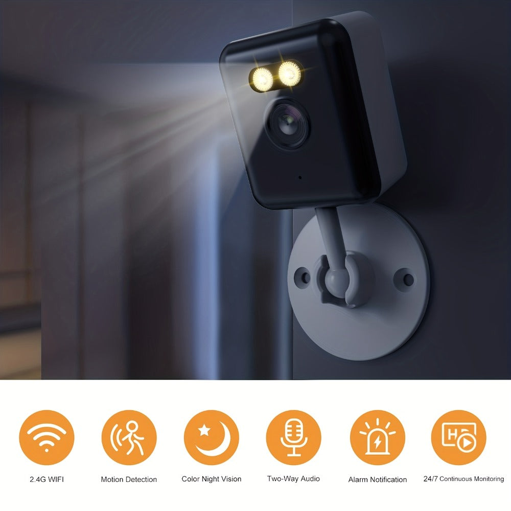 Indoor Security Camera 2-Pack with 3MP Video, Color Night Vision, Two-Way Audio and 2.4GHz WiFi