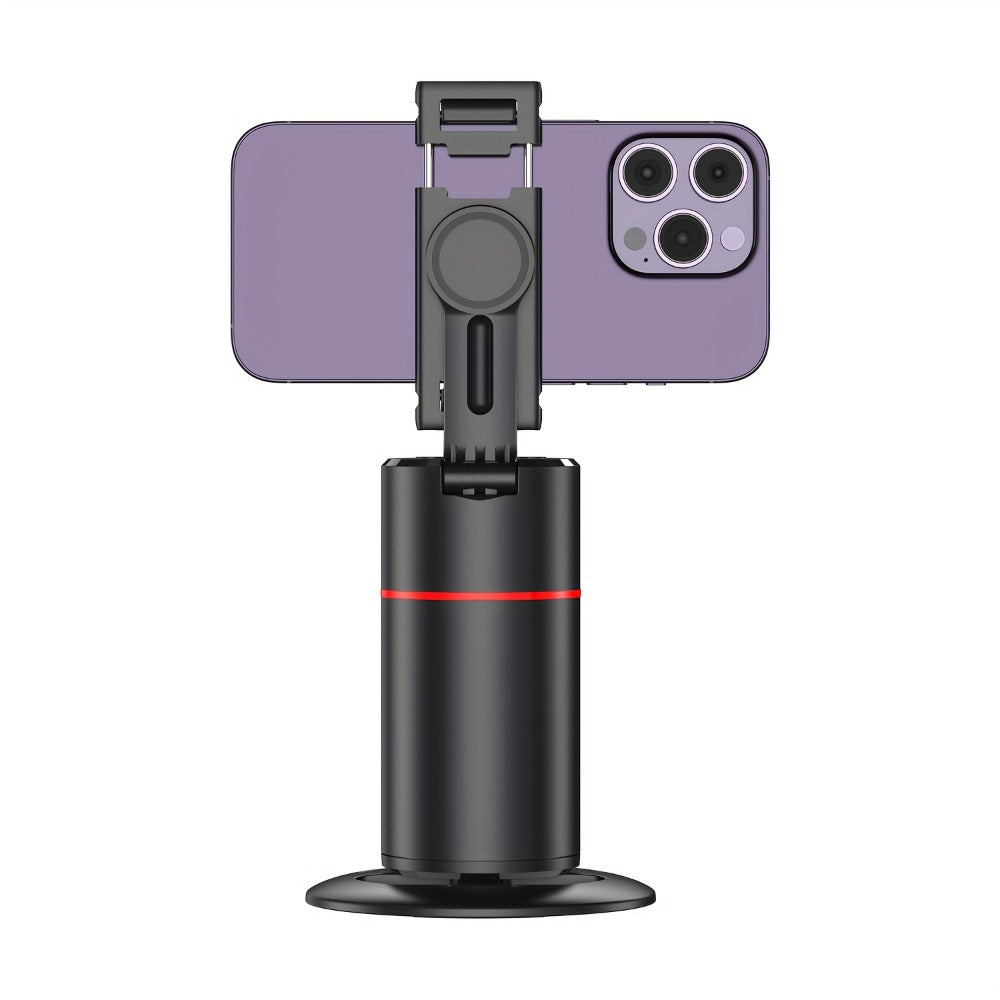 Gesture Control Auto Face Tracking Tripod with 360° Rotation & Wireless Remote No App Required – Smart AI Phone Holder for Vlogging Live Streaming TikTok YouTube Fitness iPhone Android Black Pink