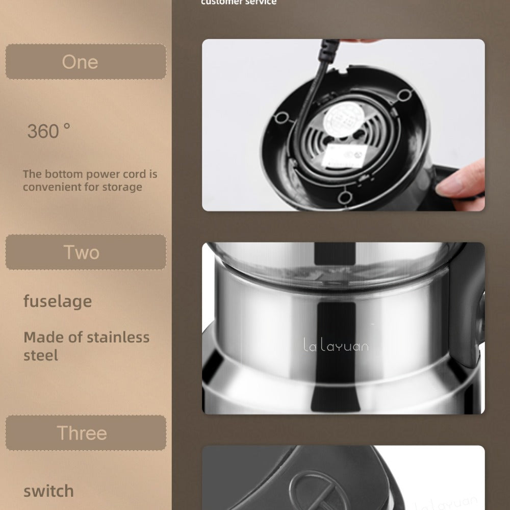 Electric Coffee Grinder with Stainless Blade, Press-Button Control and Stainless Steel or Silver Finish