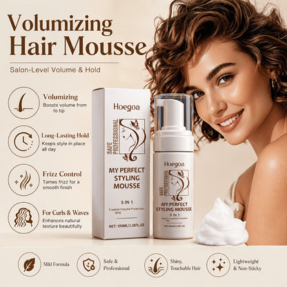 100 ml Hair Styling Mousse with Mint Extract and Hyaluronic Acid for Flexible Hold and Volume