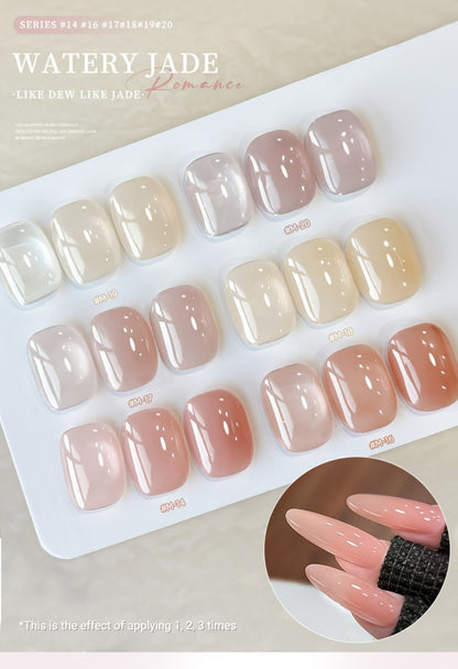 Gel Nail Polish 6-Piece 15ml Jelly Set with Glass Finish in Shades M14, M16, M17, M18, M19 and M20