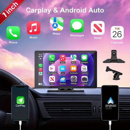Wireless CarPlay & Android Auto Car Display - 7" & 10.62" HD Touchscreen, GPS Navigation, 1080P Reversing Camera, Dashcam, Mirror Link, FM/AUX/USB, Universal Fit for Cars RV Truck Van