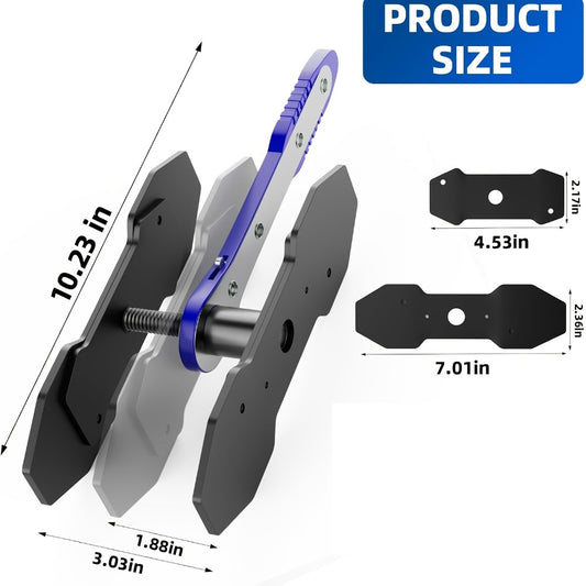 Brake Caliper Compression Tool Set – Quad Disc Piston Ratchet Press with 4 Spreader Plates, Car Brake Pad Retractor Compressor for Brake Pump Adjustment, Automotive DIY Repair