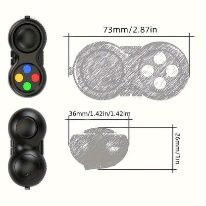 Three-Pack Handheld Fidget Controller Toys with Buttons, Roller and Five Multicolor Checkout Sets