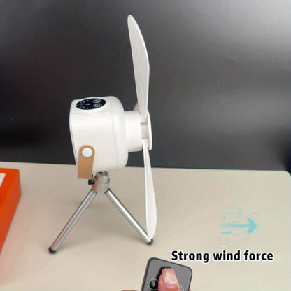 Portable Fan, USB-Powered Hanging Tent Model with Remote Control, LED Light and Optional Triangular Stand