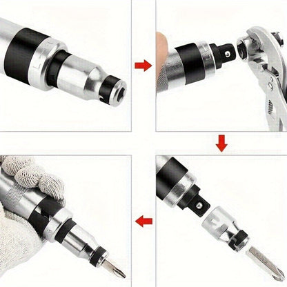 Thirteen-Piece Manual Impact Screwdriver Set with Reversible Driver, Chisel Bits and Screw Extractors