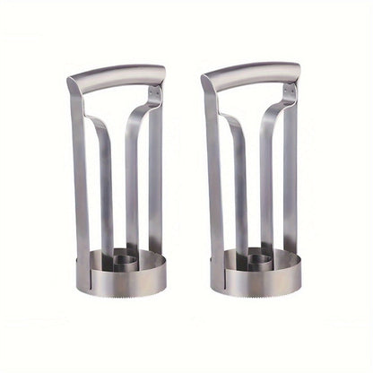 Pineapple Corer and Slicer with Twin-Grip Frame in 1-Piece or 2-Piece Quantity Options for Kitchen Prep