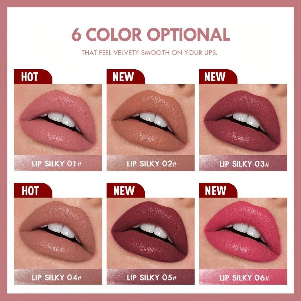 Lipstick Set, PECOLOVERS 6-Piece Cream Crayon Collection with Nude, Rose, Berry and Red Colors