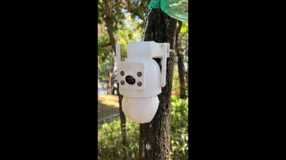 Solar PTZ Security Camera Dual Lens 1296P – 360° Outdoor WiFi Surveillance with Built-In Display, Color Night Vision, Two-Way Audio, Motion Detection & Rechargeable Battery by JOOAN
