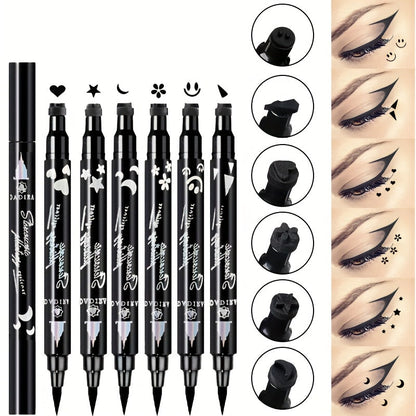 Waterproof Eyeliner Pen Set 6pcs Double-Ended Liquid Eyeliner Kit – Smudge-Proof, Oil-Proof, Long-Lasting Precision Eye Liner Pencil for Women, All-Day Wear, Cat Eye, Holiday Makeup Gift Set