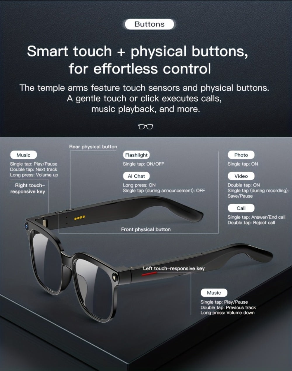 AI Camera Glasses 4K Recording & Real-Time Translation – 163 Languages, 8MP Wide-Angle FPV, 4GB Storage, Wireless Smart Glasses for Travel & Driving