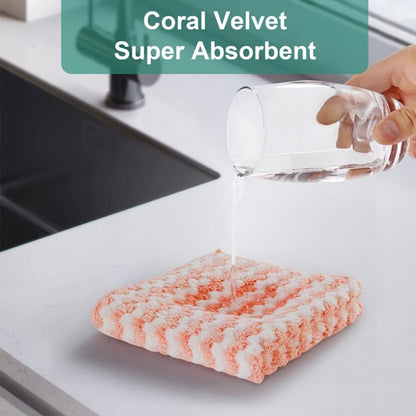 Eighteen-Pack Microfiber Cleaning Cloths with Knit Texture and Assorted Colors for Kitchen and Home Use