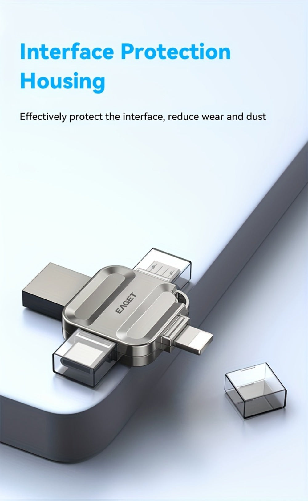 USB Flash Drive EAGET I50 4-in-1 USB 3.0 Multi-Connector Memory Stick with 32GB to 256GB Options