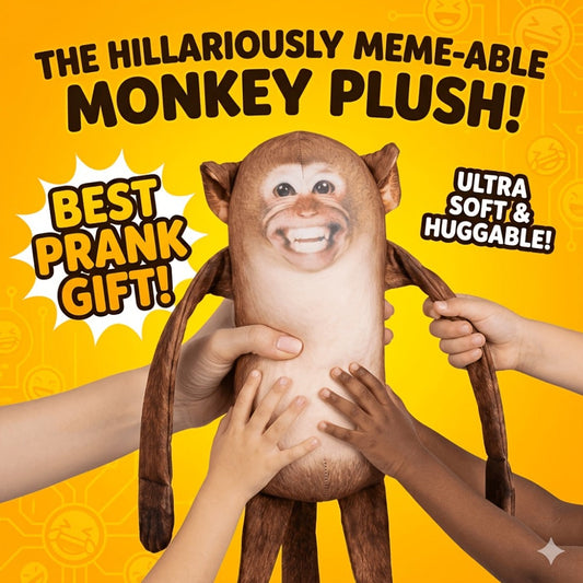 Magnetic Monkey Plush Toy 9.8 Inch — Funny Hanging Fridge Magnet Stuffed Animal Mischief Monkey for Office Home Kitchen Locker Decor | Gag Gift White Elephant Secret Santa Birthday Party Gift for Adults
