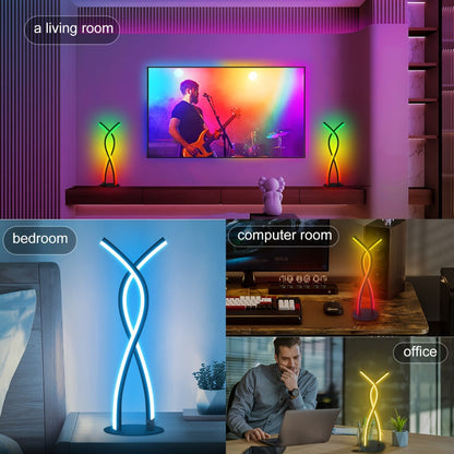 RGB Gaming Desk Lamp with App Control & Music Sync – 18-Key Remote, LED Light Bars, TV Backlight & Night Light, USB Powered Alien Ambient Lamp for Gaming Setup, Streaming & Desk Decor