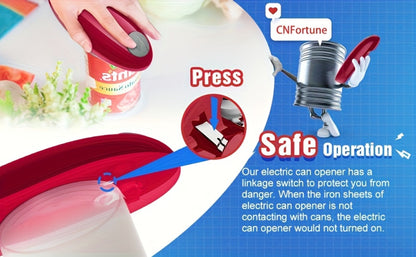 Cordless One-Touch Can Opener in Two Models: Black Big Helper or Red Master Opener Selection