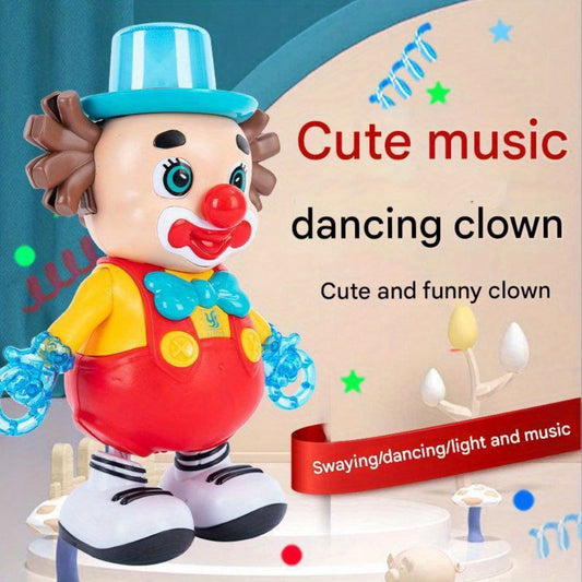 Dancing Clown Toy Doll with Light & Music, Swinging Fidget Toy for Kids Boys & Girls, Funny Weird Halloween Decoration, Christmas Birthday Gift for Children Ages 3+