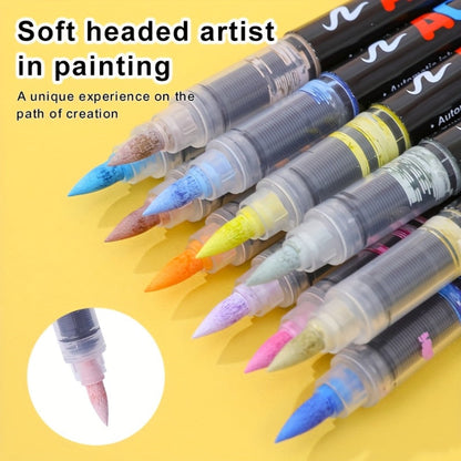 Soft Brush Acrylic Paint Pen Set with Clear Barrels in 12-, 36-, 60-, 80- or 120-Color Checkout Options