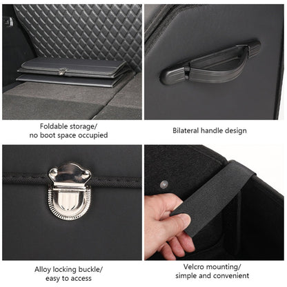 PU Leather Car Organizer Box Foldable Multi-Compartment – Large Capacity Storage for SUV, Truck, Camper & Car Interior, Durable Auto Cargo Organizer with Dividers