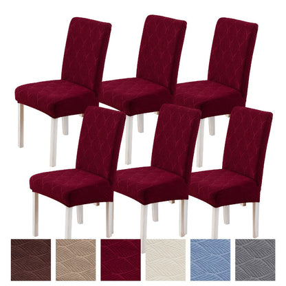 Dining Chair Covers 6pcs Waterproof - Stretch Polyester Spandex Elastic Slipcovers with Little Leaf Pattern, Machine Washable Pet-Friendly Chair Protectors for Home Restaurant