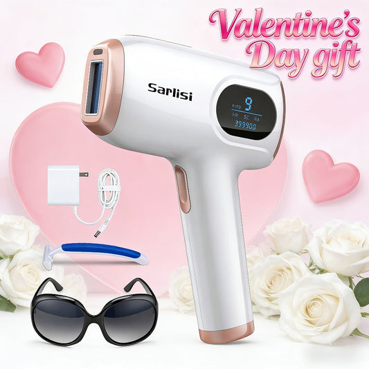 IPL Hair Removal Device Ice Cooling 999,900 Flashes — Painless Permanent Hair Remover for Women & Men, 9 Adjustable Levels Auto & Manual Modes, LCD Display, Legs Arms Armpits Bikini Face