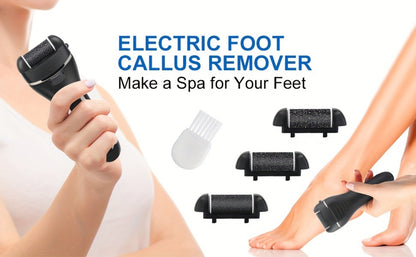 14-in-1 Rechargeable Electric Foot File Kit with Three Roller Heads and Three Color Options