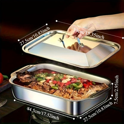 Stainless Steel Baking Tray Sets with Lids and Handles in Three Large or Six-Piece Checkout Options
