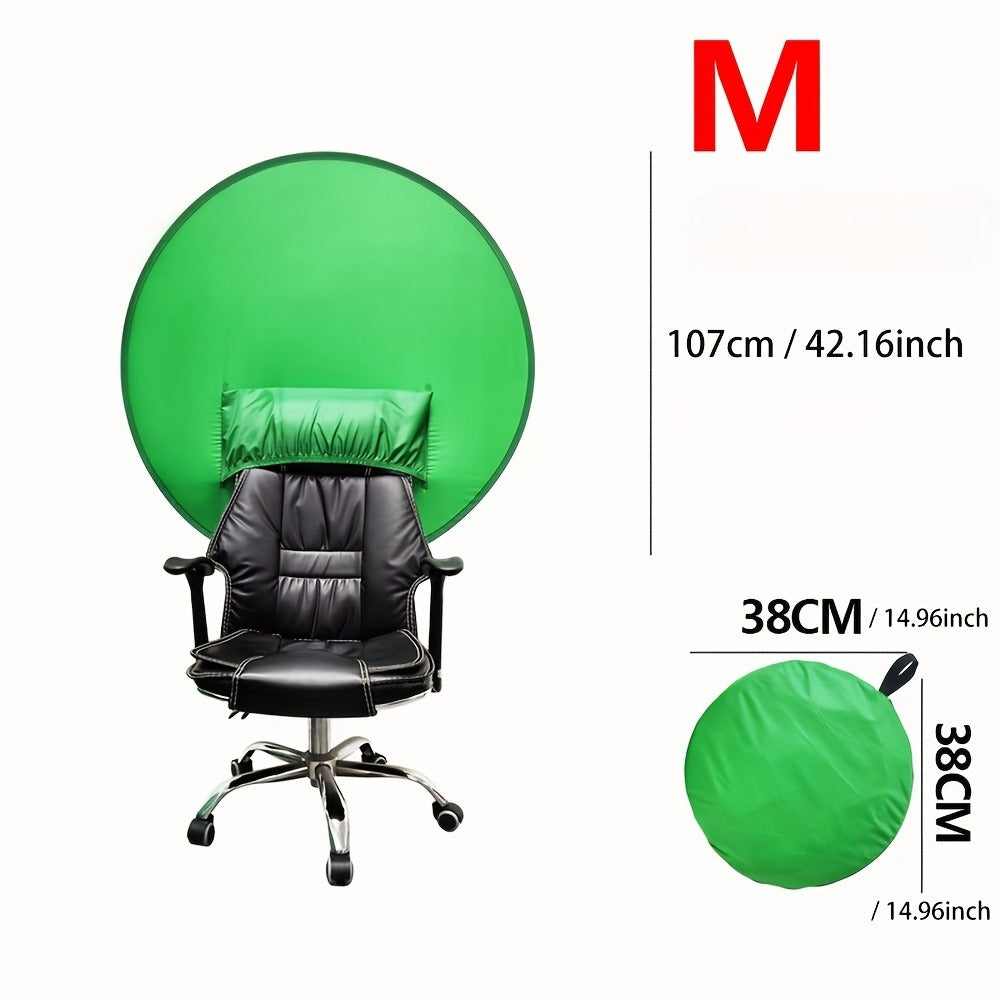 Chair-Mount Green Screen Backdrop in Medium or Large, Foldable Chroma Key Background for Video Calls