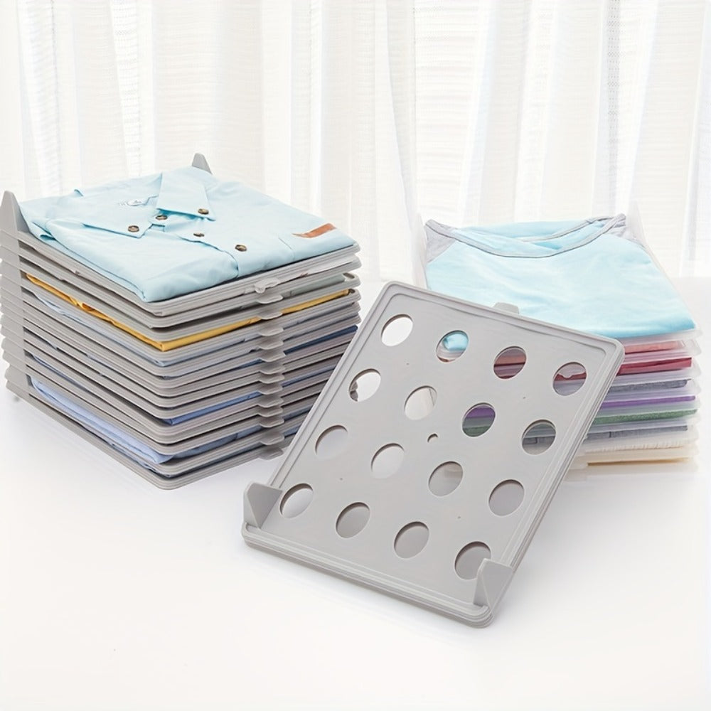 Foldable Stackable Clothes Folding Board Organizer for Shirts Pants Dresses – Heavy-Duty Plastic, Space-Saving, Easy-Clean (15 or 30 pcs)