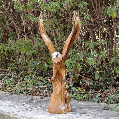 Lifelike Bald Eagle Resin Statue, 15.5-Inch Wildlife Sculpture for Indoor Shelf, Mantel or Tabletop Display