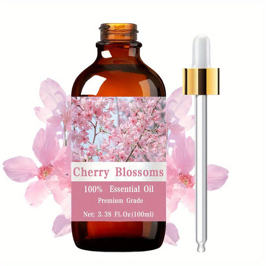 Aromatherapy Oil Cherry Blossom Floral Body Oil in 100ml Bottle for Massage, Meditation and Personal Care
